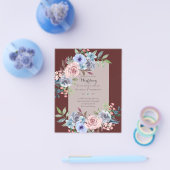 LAAGSTE BUDGET Pink Blue Flowers Weddenschap Flyer (Enkel)