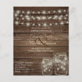 Laagste budget Rustic mason Jars Wedding Flyer