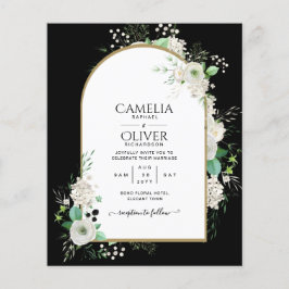 Laagste BUDGET Witte Rozen Trouw Uitnodigingen Boo Flyer