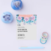 Laagste budgettaire bruiloft FLYERS Blue Purple Fl (Enkel)