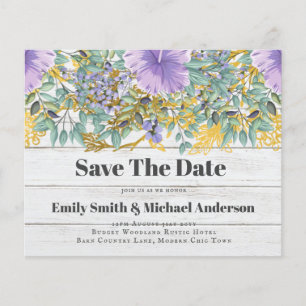 Laagste budgettaire bruiloft FLYERS Purple Flowers