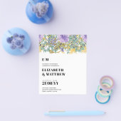 Laagste budgettaire bruiloft FLYERS Purple Flowers (Enkel)