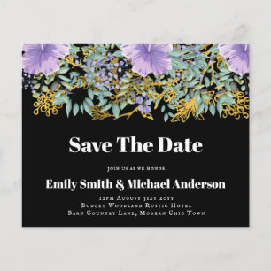 Laagste budgettaire bruiloft FLYERS Purple Flowers