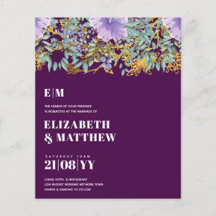 Laagste budgettaire bruiloft FLYERS Purple Flowers