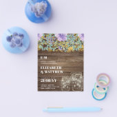 Laagste budgettaire bruiloft FLYERS Purple Flowers (Enkel)