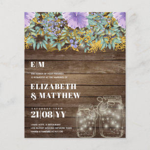 Laagste budgettaire bruiloft FLYERS Purple Flowers