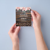 Laagste budgettaire bruiloft FLYERS Rustic Pink Fl (Hand)