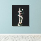 Laagste figuur van een jongen die een driehoek spe canvas afdruk (Insitu (Houten vloer))