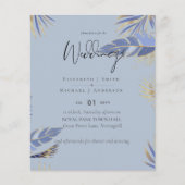 LAAGSTE GEPRIJDE Stusty Blue TROPICAL Leaf Weddens Flyer (Voorkant)