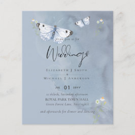 LAAGSTE GEVORDERDE Butterflies Dusty Blue Wedding  Flyer