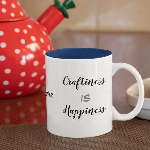 LAAGSTE prijs! Craftiness Is Happiness Combo 15oz Tweekleurige Koffiemok
