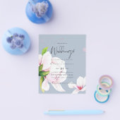 LAAGSTE PRIJS Roze Magnolia Dusty Blue Wedding Fly Flyer (Enkel)