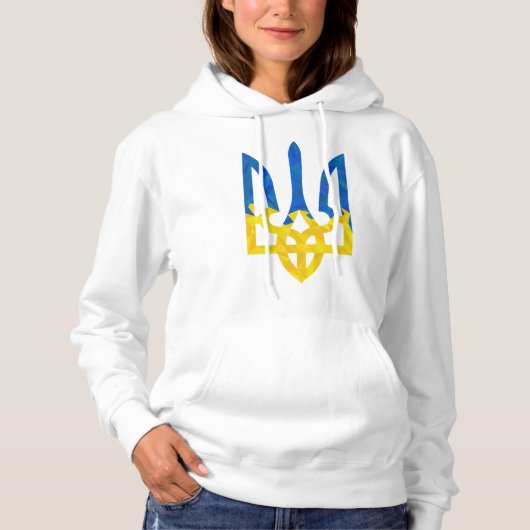 Laagveelhoekige Oekraïense trident Hoodie (Voorkant)
