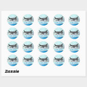 Laagvleugelvliegtuig Ronde Sticker (Vel)