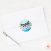 Laagvleugelvliegtuig Ronde Sticker (Envelop)