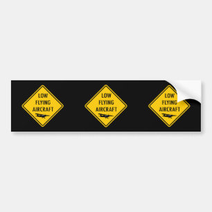 Laagvliegend Vliegtuig - verkeersbord Bumpersticker