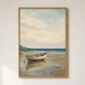 Laagwater Roeiboot Aquarel Kustkunst Poster