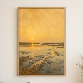 Laagwater Spiegel Waterverf Kustkunst Poster