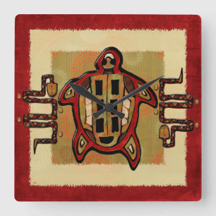 Laako'ob Uchben Mayan Folk Art DECOR Vierkante Klok