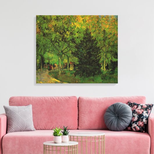 Laan in de publieke tuin, Arles Canvas Afdruk (Insitu (Woonkamer))