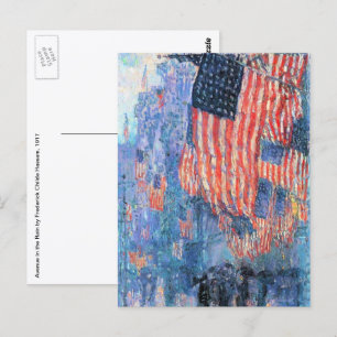Laan in de regen van Frederick Childe Hassam Briefkaart