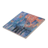 Laan in de regen van Frederick Childe Hassam Tegeltje (Zijkant)