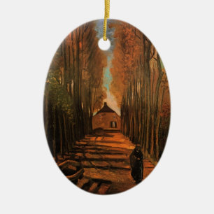 Laan met populieren in herfst door Vincent van Gog Keramisch Ornament