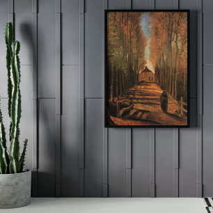 Laan met populieren in herfst door Vincent van Gog Poster