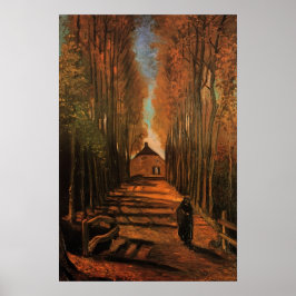 Laan met populieren in herfst door Vincent van Gog Poster
