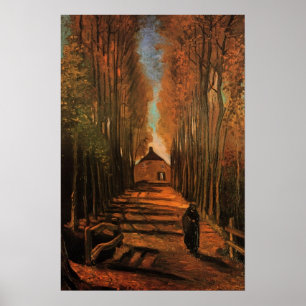 Laan met populieren in herfst door Vincent van Gog Poster