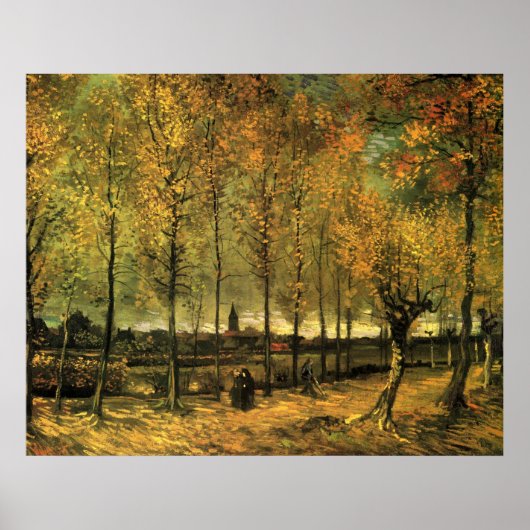 Laan met populieren van Vincent van Gogh Poster (Voorkant)