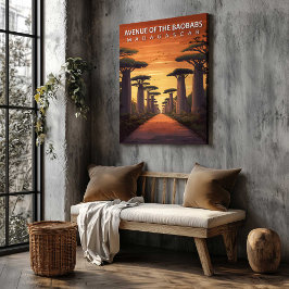 Laan van de Baobabs Madagaskar Canvas Muur Kunst Afdruk