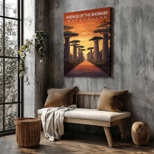 Laan van de Baobabs Madagaskar Canvas Muur Kunst Afdruk