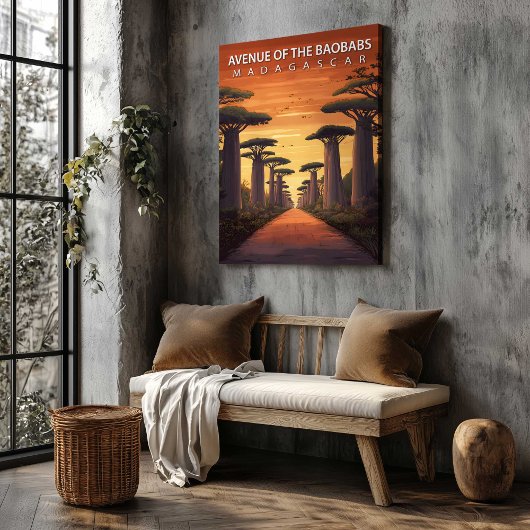 Laan van de Baobabs Madagaskar Canvas Muur Kunst Afdruk