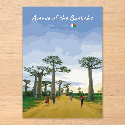 Laan van de Baobabs, Madagaskar - Landschap Acryl Uitnodigingen (Voorkant)