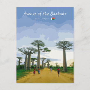 Laan van de Baobabs, Madagaskar - Landschap Briefkaart