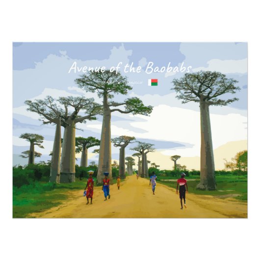 Laan van de Baobabs, Madagaskar - Landschap Foto Afdruk (Voorkant)