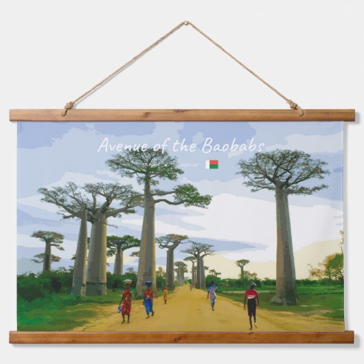 Laan van de Baobabs, Madagaskar - Landschap Hangend Wandkleed (Voorkant)