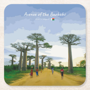 Laan van de Baobabs, Madagaskar - Landschap Kartonnen Onderzetters