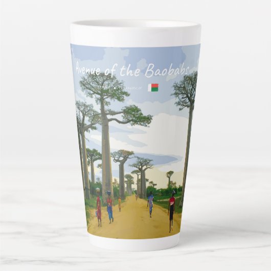 Laan van de Baobabs, Madagaskar - Landschap L Latte Mok (Voorkant)
