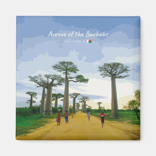 Laan van de Baobabs, Madagaskar - Landschap Magneet (Voorkant)