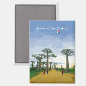Laan van de Baobabs, Madagaskar - Landschap Plat Magneet (Voorkant / Achterkant)