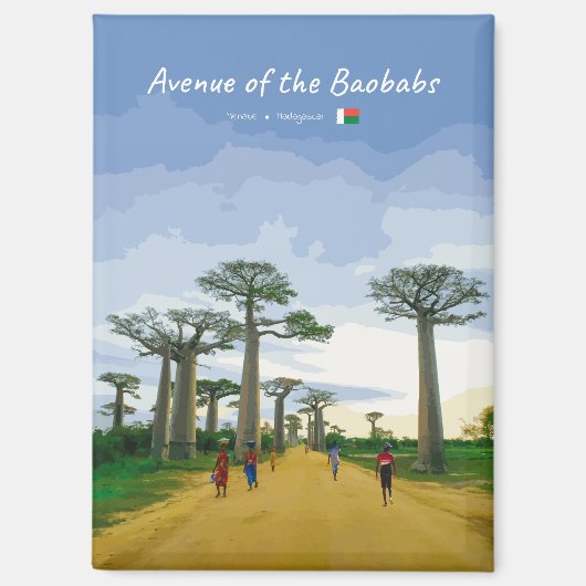 Laan van de Baobabs, Madagaskar - Landschap Plat Magneet (Voorkant)