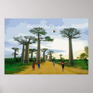 Laan van de Baobabs, Madagaskar - Landschap Poster