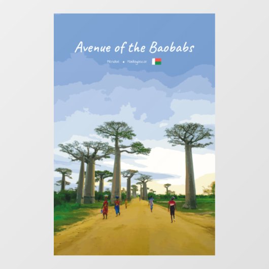 Laan van de Baobabs, Madagaskar - Landschap Raamsticker (Vel)
