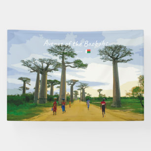 Laan van de Baobabs, Madagaskar - Landschap Spandoek
