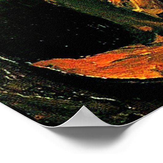 Laan van populieren bij zonsondergang poster (Hoek)