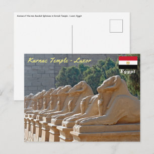 Laan van Sfinxen in Karnaktempel - Egypte Briefkaart