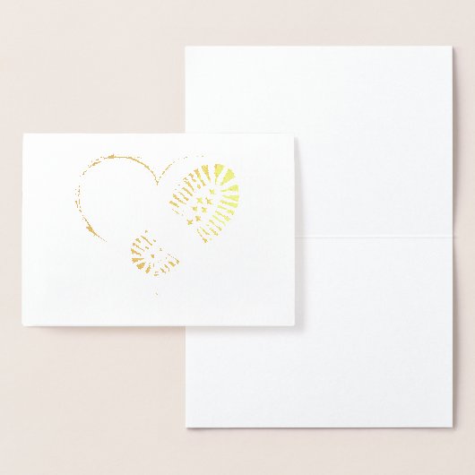 laarsstomp hart goud folie folie kaarten (Display)