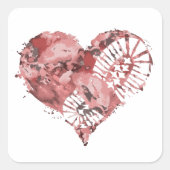 laarsstomp hart vierkante sticker (Voorkant)